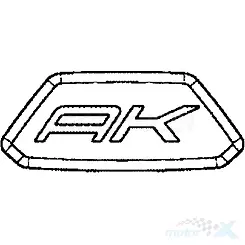 Naklejka osłony kierownicy logo "AK" Kymco AK 550 Premium