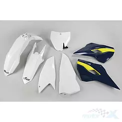 Zestaw osłon nadwozia biało-niebieski UFO Plast Husqvarna TC 250 16'