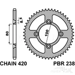 Zębatka tylna 420 46 zębów PBR 238 (JTR1214)