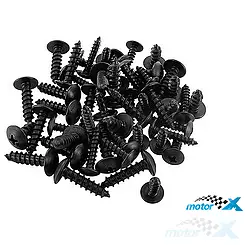 Wkręty do owiewek Motoforce, zestaw 50szt. (20x ST5x20mm / 10x ST5x10mm / 10x ST4x20mm / 10x ST4x16mm)