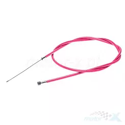 Linka hamulca przedniego, rowerowa, pancerz 850 mm, linka 1000 mm, różowa