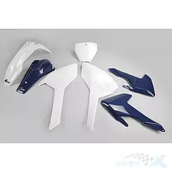 Zestaw osłon nadwozia biało-niebieski UFO Plast Husqvarna TC / FC 16-18