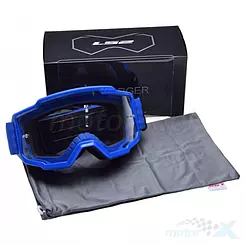 Gogle motocyklowe, LS2 Charger Blue Clear Vision, szyba jasna