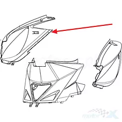 Osłona tylna górna prawa biała z naklejką WF Keeway Fact Evo  65602B59016Z