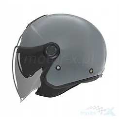 Kask motocyklowy otwarty, z blendą, szary połysk,  Nox Jet N182