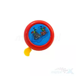Dzwonek dziecięcy czerwony stal/plast (54mm) z obrazkiem 165088