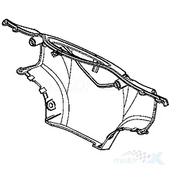 Osłona kierownicy tylna szary HJP Kymco Super 9