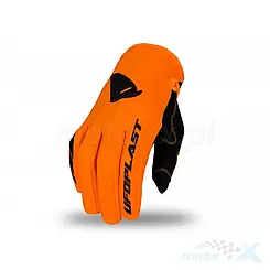 Rękawice motocyklowe offroad, pomarańczowe fluo, UFO Plast Skill Radial