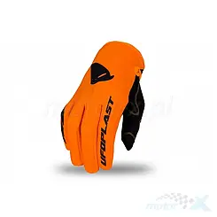 Rękawice motocyklowe dziecięce, pomarańczowe fluo, UFO Plast Skill Junior