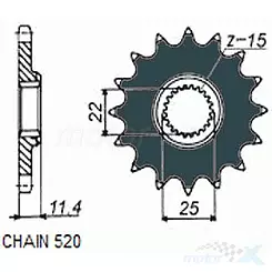 Zębatka przednia Sunstar  SUNF360  16 zębów