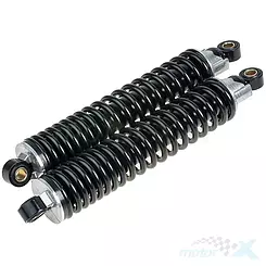 Amortyzatory tylne 320mm, tuleje 12mm, regulowane, czarne