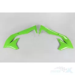 Osłony chłodnicy zielone UFO Plast  Kawasaki KXF 450 16-18