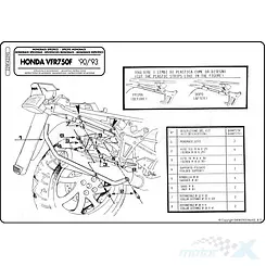 Stelaż kufra centralnego Kappa Honda VFR 750F (90-93) ( BEZ PŁYTY )