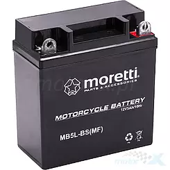 Akumulator żelowy Moretti Parts MB5L-BS (YB5L-BS) 12V 5Ah 120x60x130mm 65CCA