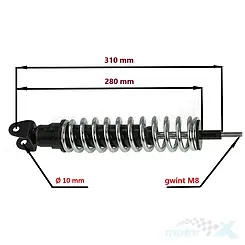 Amortyzator tylny, długość 310mm, Power Force, Piaggio / Gilera