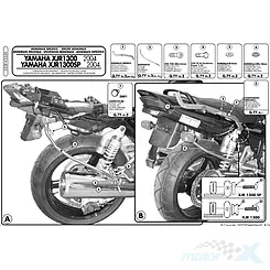 Stelaż kufra centralnego Kappa Yamaha XJR 1300 (04-06) ( BEZ PŁYTY )