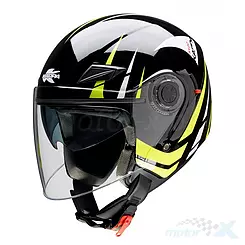 Kask otwarty Jet Kappa KV22 Floryda z blendą czarny Arrow