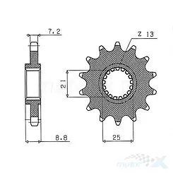 Zębatka przednia 525 17 zębów 21.7 / 25mm Sunstar (JTF1537)