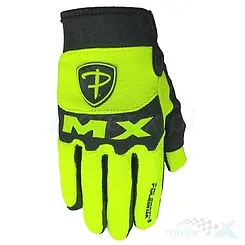 Rękawice motocyklowe dziecięce, cross, żółte fluo, Polednik MX II Baby