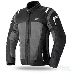 Kurtka motocyklowa, tekstylna, letnia, krótka Seventy Degrees SD-JT44 czarno-popielata