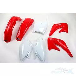 Zestaw osłon nadwozia biało-czerwony UFO Plast Honda CRF 450R 02-03