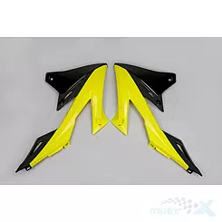 Osłony chłodnicy żółto-czarne UFO Plast Suzuki RMZ 250 / 450 