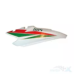 Osłona tylna górna prawa biało czerwono zielona Romet 767 (po 2010) / Junak 804 / Longjia Grido