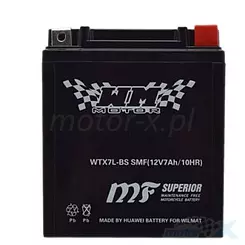 Akumulator bezobsługowy WM Motor SMF WTX7L-BS (YTX7L-BS) 12V 7Ah 113x70x130mm 85CCA