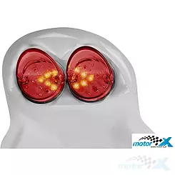 Nadkole MTKT LED z kierunkowskazami, białe, czerwona lampa, Aprilia RS 125 99-05