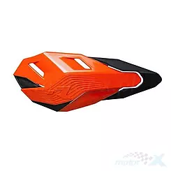 Osłony dłoni uniwersalne, handbary, pomarańczowo czarne, 2 rodzaje mocowań do kierownicy i manetek, Racetech HP3 HP3ENDARNR0