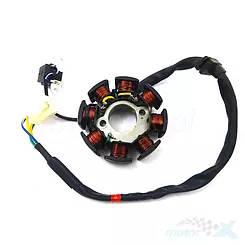 Stator iskrownik, stojan alternatora, 8 cewek, kostka 4 piny, średnica 88.5mm, Junak 2020
