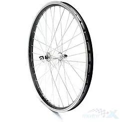 Felga przednia, koło rowerowe 24", obręcz czarna AG motors, piasta QUANDO, szprychy ocynk