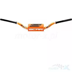 Kierownica czarno pomarańczowa z pomarańczowa gąbką, FATBAR 28.6mm, Scar Racing RC MCGRATH/SHORT S9172OROR