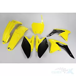Zestaw osłon nadwozia żółto-czarne UFO Plast Suzuki Suzuki RMZ 250 10-18