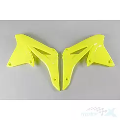 Osłony chłodnicy żółte fluo UFO Plast Suzuki RMZ 250 10-18