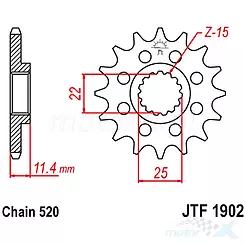 Zębatka przednia 520 12 zębów JT Sprockets JTF1902