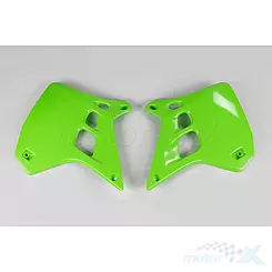 Osłony chłodnicy zielone UFO Plast Kawasaki KX 250 90-91