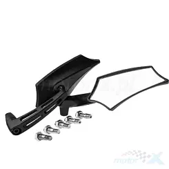 Lusterka komplet M8 / M10 gwint lewy + prawy / gwint prawy + prawy tuning czarne