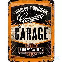 Tablica, plakat 15x20 cm, tłoczona blacha, Harley-Davidson Garage Nostalgic Art 26178