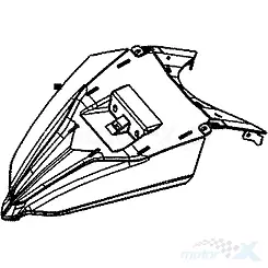 Osłona przednia górna, czarny mat 66P, Kymco Super 8 R