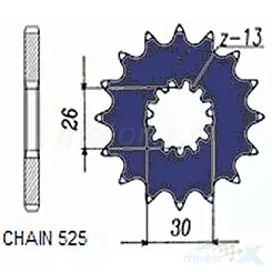 Zębatka przednia Sunstar  SUNF425  17 zębów