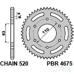 Zębatka tylna PBR 467545C45 (JTR890.45)