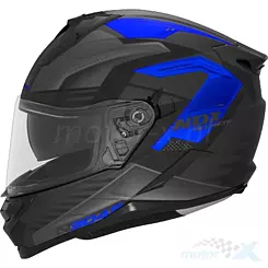 Kask integralny z blendą Nox N304S Caver Matowy Czarno-Niebieski