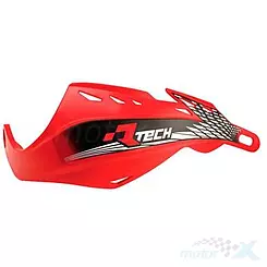 Osłony dłoni uniwersalne, handbary, czerwone, mocowanie na kierownice 22.2mm / 28.6mm, Racetech GLADIATOR EASY KITPMGLRS08