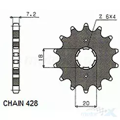 Zębatka przednia SUNSTAR SUNF207  15 zębów