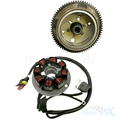 Stator iskrownik, stojan alternatora, z magnetem, 8 cewek, 4 przewody, Minarelli AM6 / 1E40MB 50 2T LC