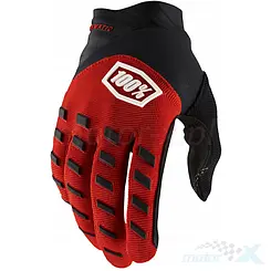 Rękawice motocyklowe offroad, czerwono-czarne, 100 Percent (100%) Airmatic