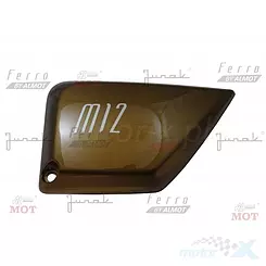 Osłona boczna lewa brązowa (naklejka zwykła) Junak M12 Vintage 125