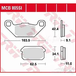 Klocki hamulcowe Sinter Offroad KH431 TRW Lucas MCB805SI