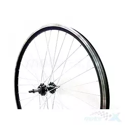 Felga tylna, koło rowerowe 28", stożkowe, czarne, piasta z łożyskami maszynowymi